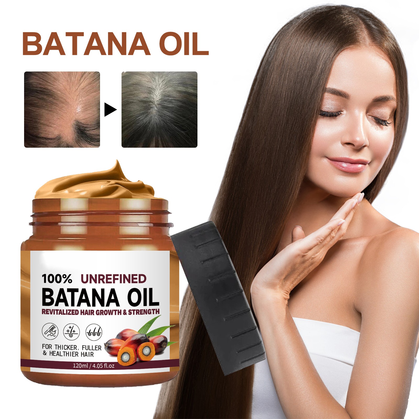 1-5 Pack Batana Oil for Hair Growth Conditioner – Natural Promotes Hair Wellness
