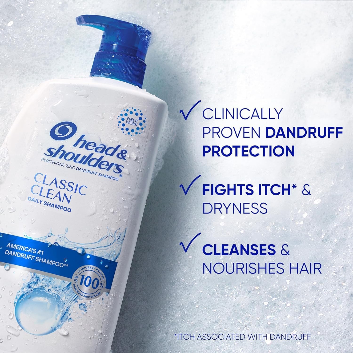 Head Shoulders Anti Dandruff Shampoo Classic Clean 1% Pyrithione Zinc 28.2 Fl Oz