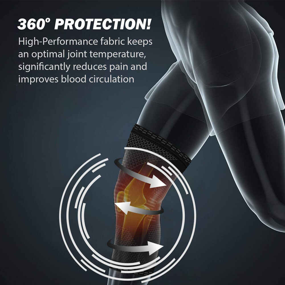 2Pcs Knee Sleeve Compression Brace Support For Sport Joint Pain Arthritis Relief