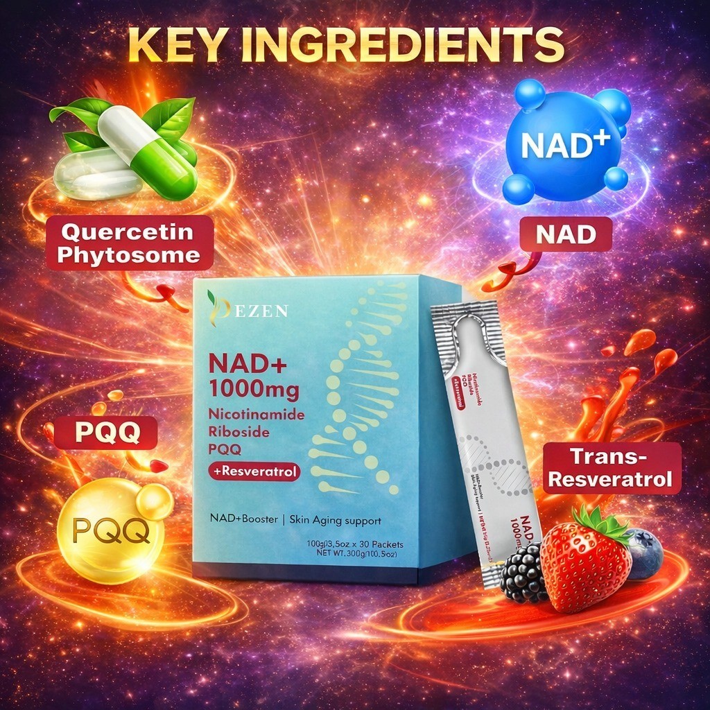 DEZEN NAD+ Liquid Drink Mix Supplement, Nicotinamide Riboside for Anti Aging
