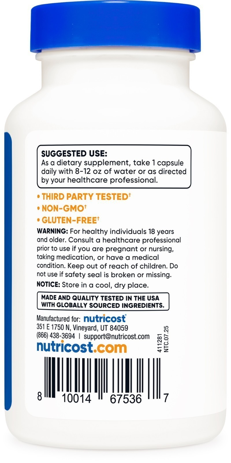 Non-GMO – Nutricost N-Acetyl L-Cysteine (NAC) 600mg, 120 Vegan Capsules