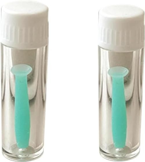 2Pcs Green Contact Lens Remover Tool, Silicone Plunger for Soft and Hard