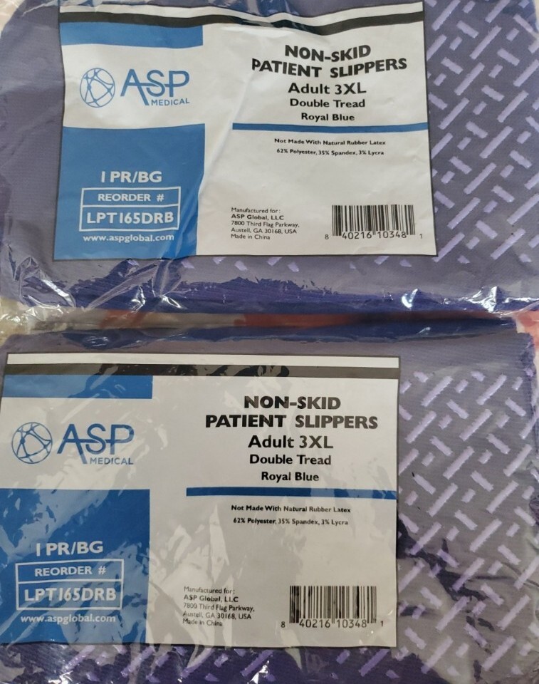 ❤(1)PAIR ASP Medical Hospital NONSKID NO SLIP Socks BLUE DoubleTread 3XXX LARGE