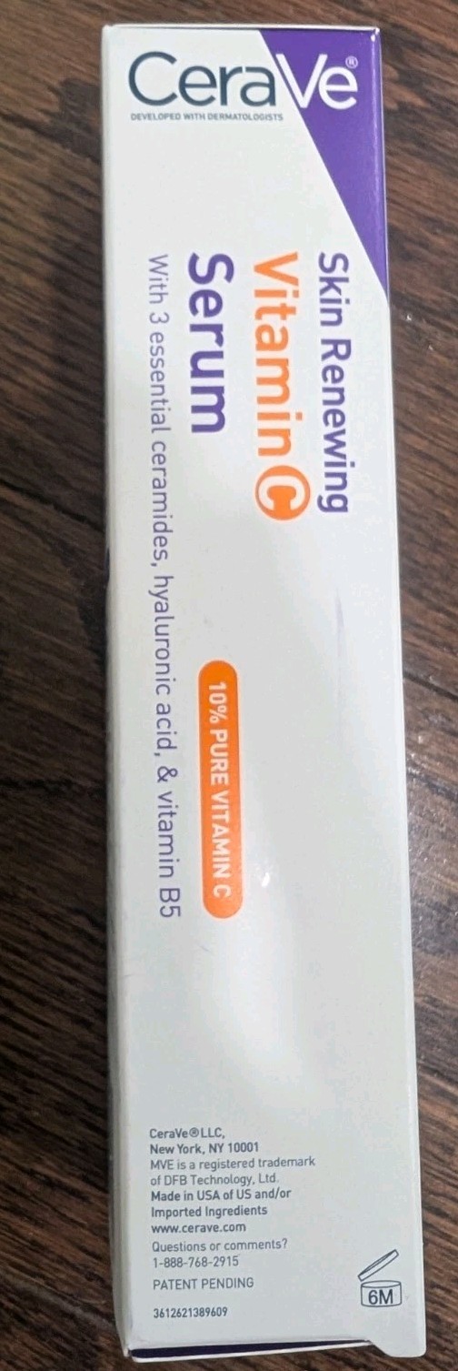 3-Pack CeraVe Skin Renewing Vitamin C Serum with Hyaluronic Acid – 1 FL Oz/30ml