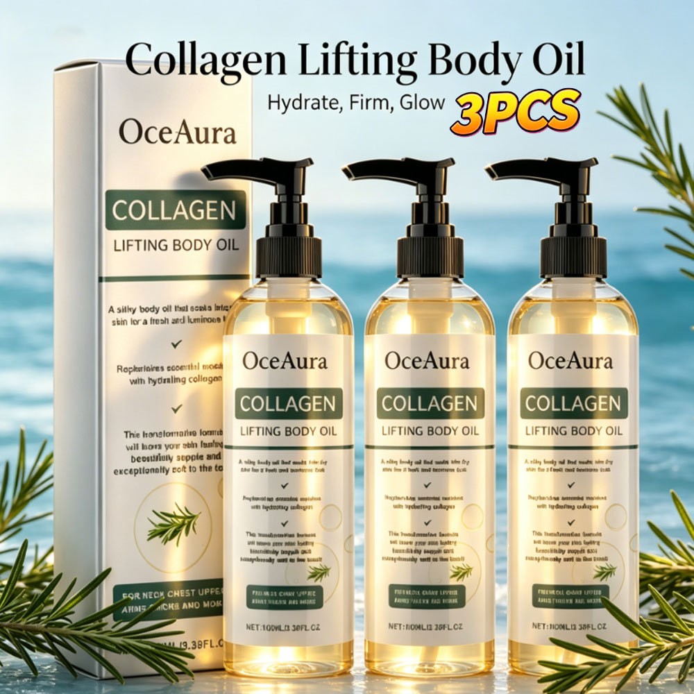 3X 100ml Collagen Firming Lifting Body Oil Skin Tightening Hydrating Massage Oil
