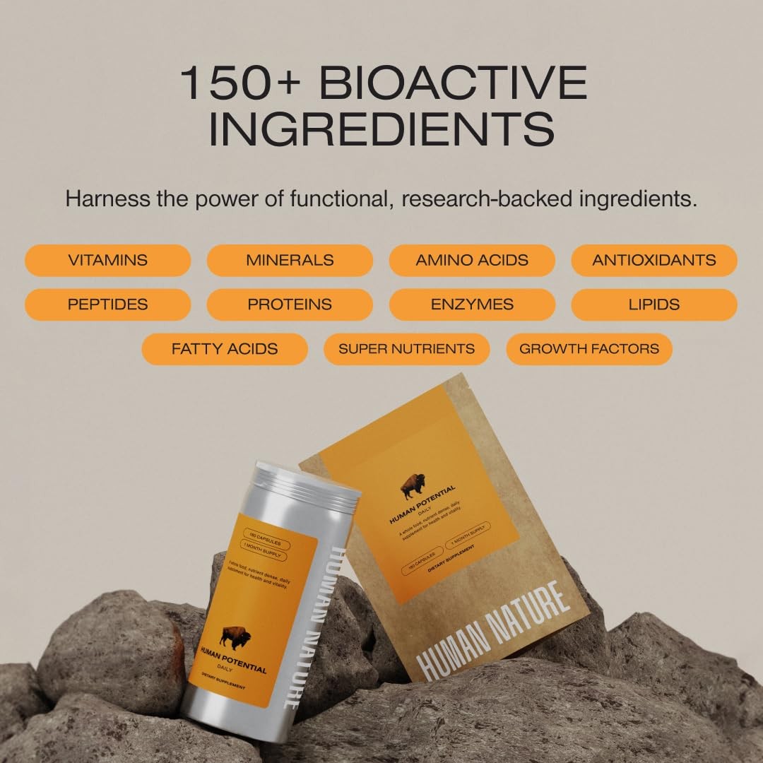 Human Nature Human Potential Wild & Grass Fed Bison Organ Supplement with 150…