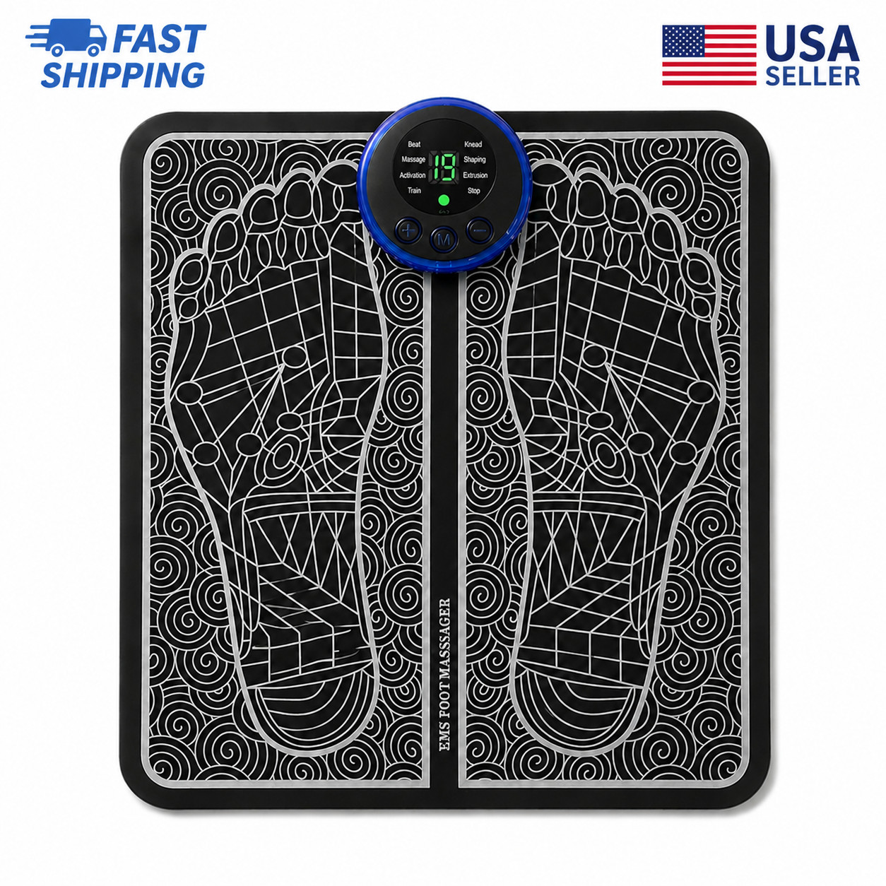 EMS Foot Massager Mat Foot Stimulator Pad Circulation Relaxation Pain Relief USB