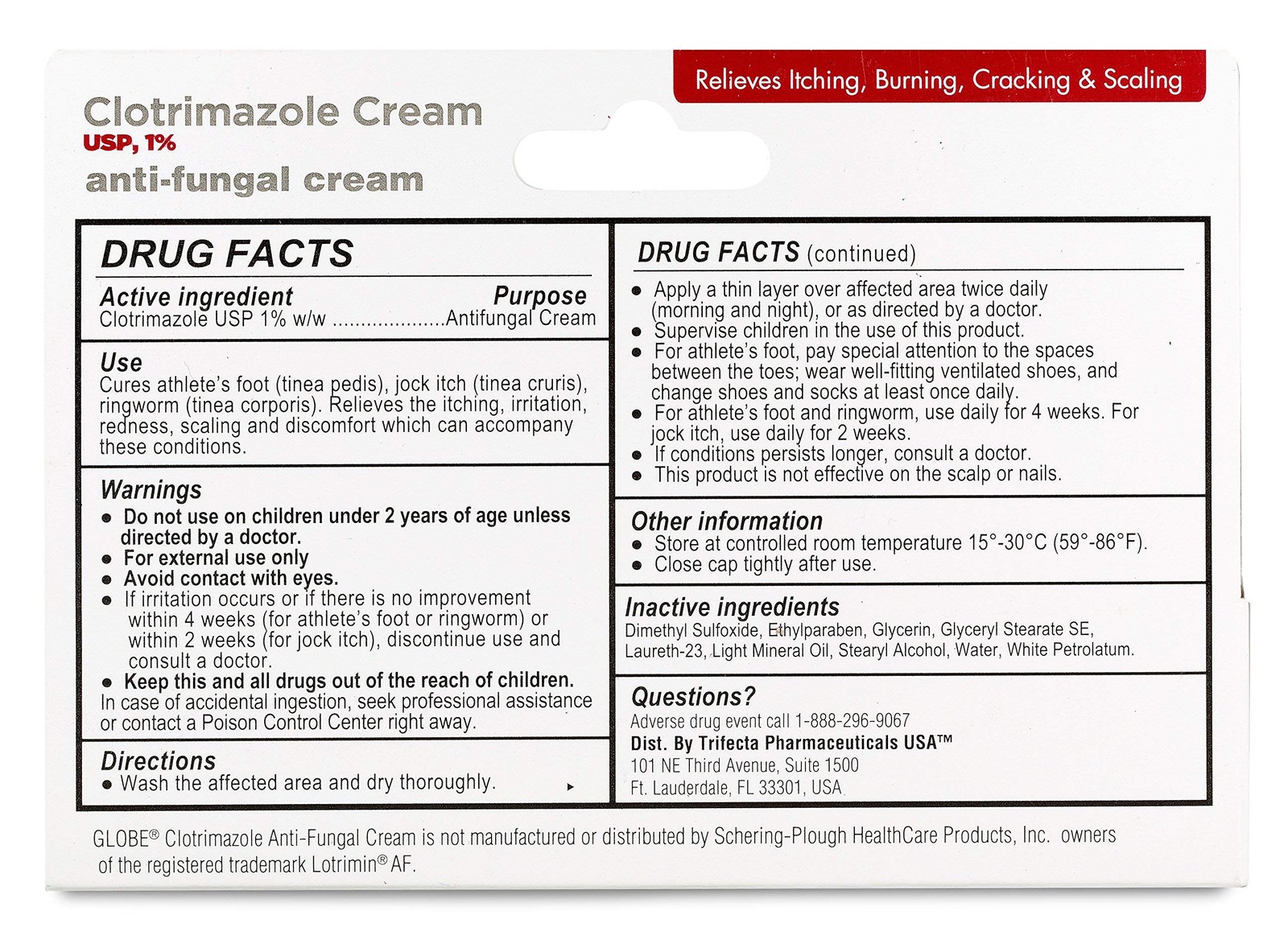 5Pack Anti-Fungal Cream Cure Athletes Foot, Jock Itch, Compare to Lotrimin AF 1%
