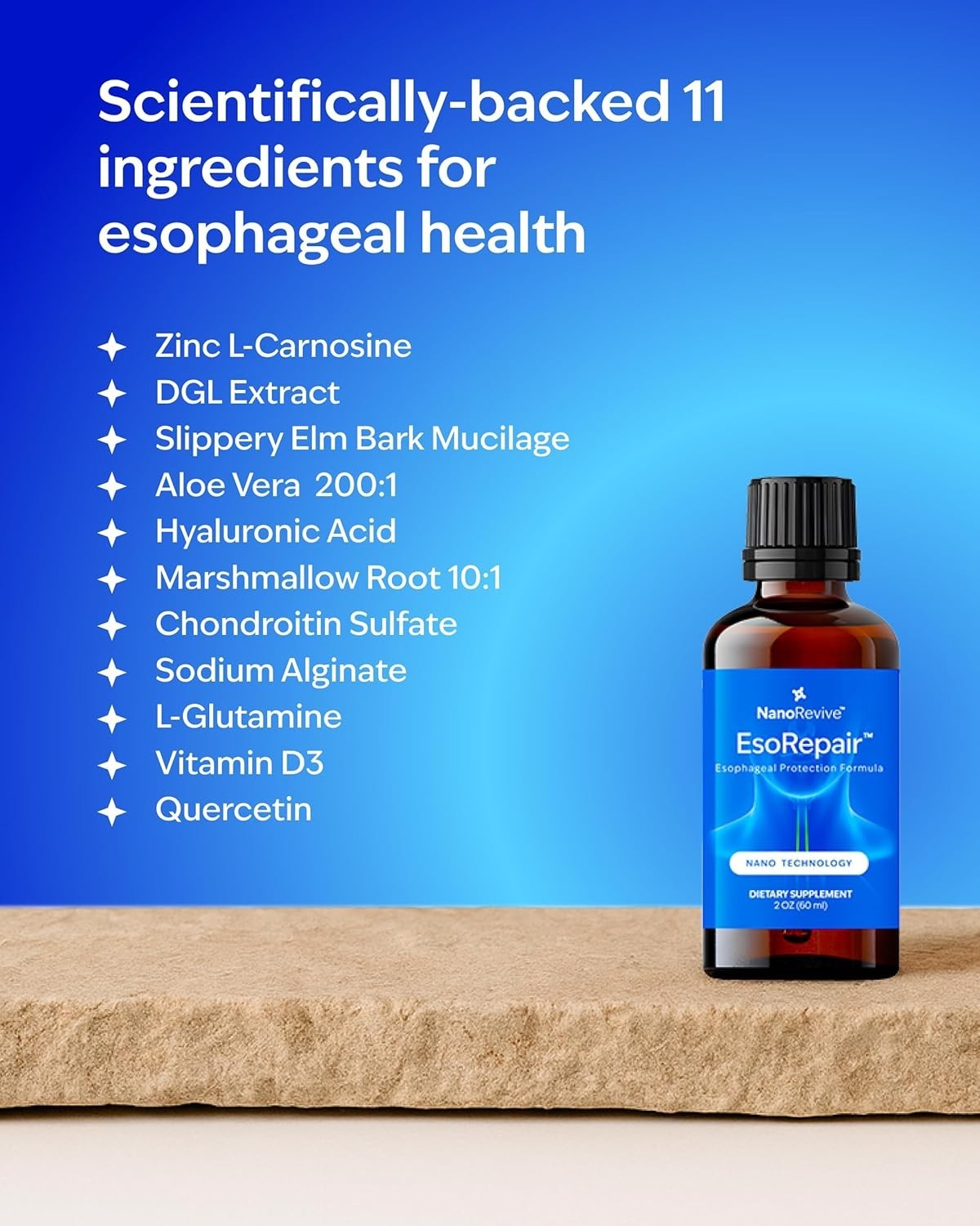 NANOREVIVE EsoRepair – 2 fl oz (60 ml) Digestive Support Supplement – Natural