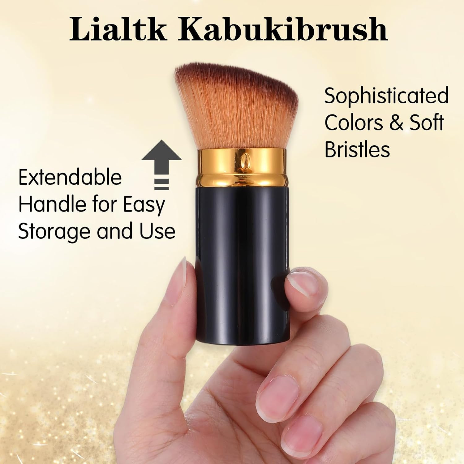 2 PCS Retractable Kabuki Makeup Brush Portable Blush Kabuki Brush Travel Face Fl