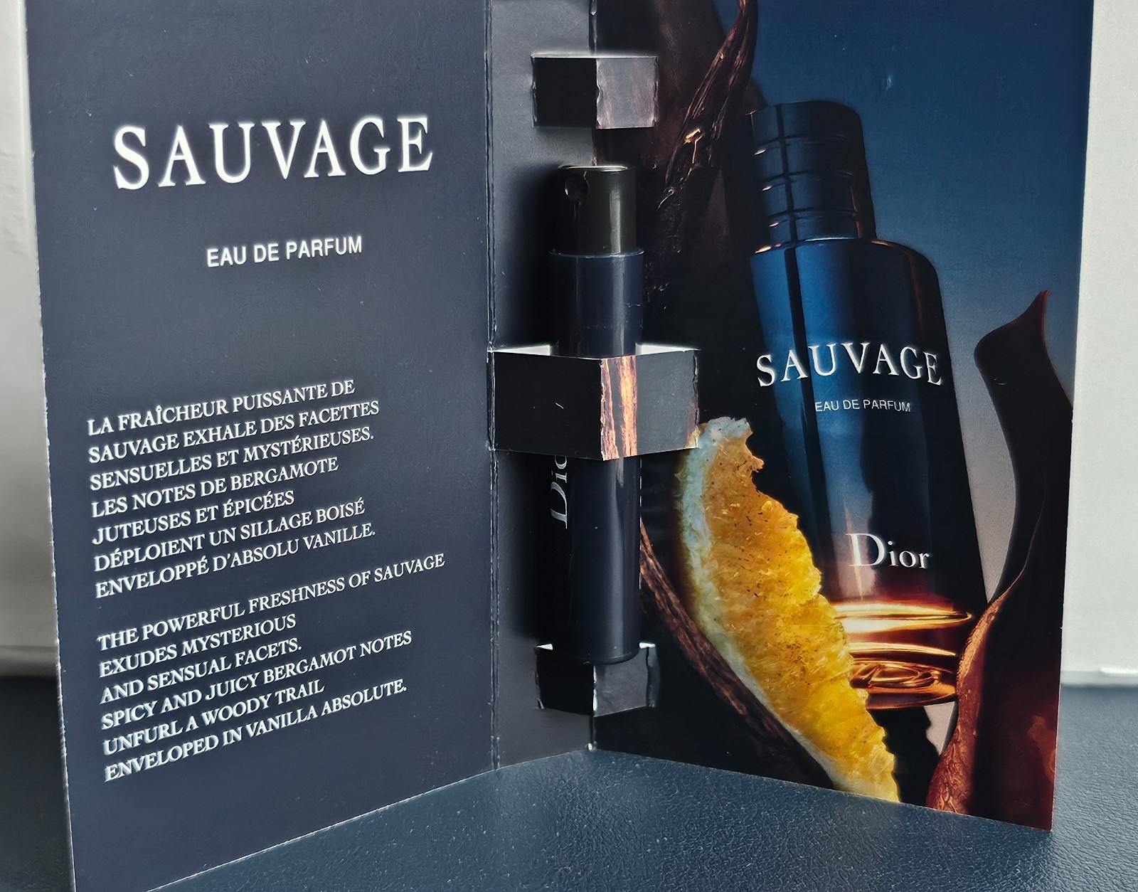 Lot of 2 Dior Sauvage Eau De Parfum For Men 0.03 Oz/ 1ML Each Sample Spray Vial