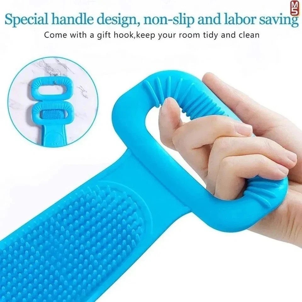 Silicone Body Back Scrubber Double Side Bathing Brush For Skin Deep Cleaning