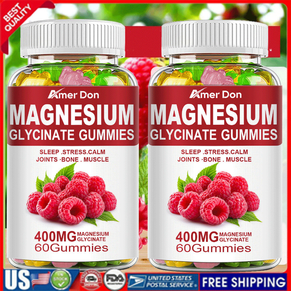 Magnesium Glycinate Gummies – 60 Gummies – 2 Months Supply – 600mg Per Serving