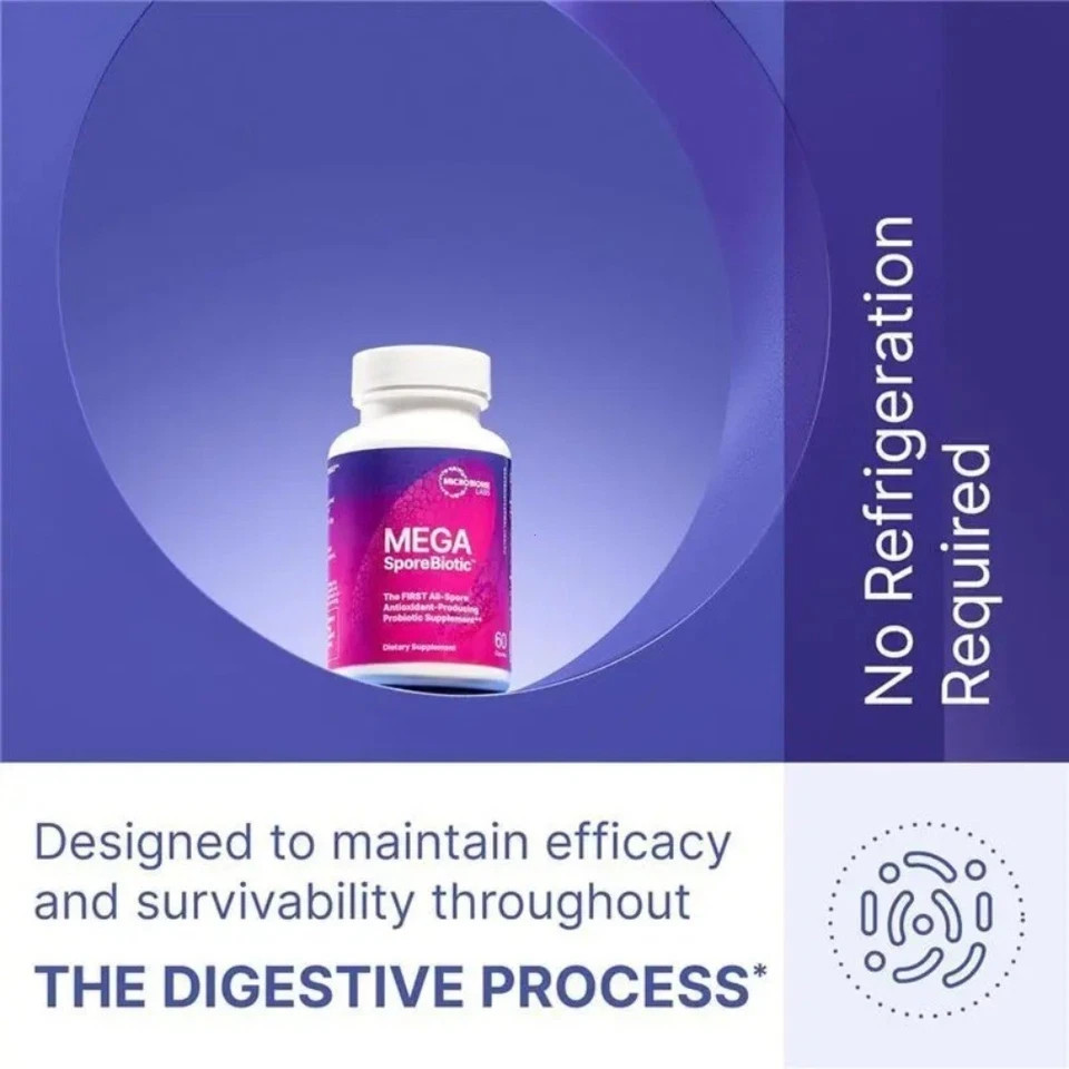 Mega SporeBiotic Probiotic ,High Potency for Microbiome Health,60 Capsules