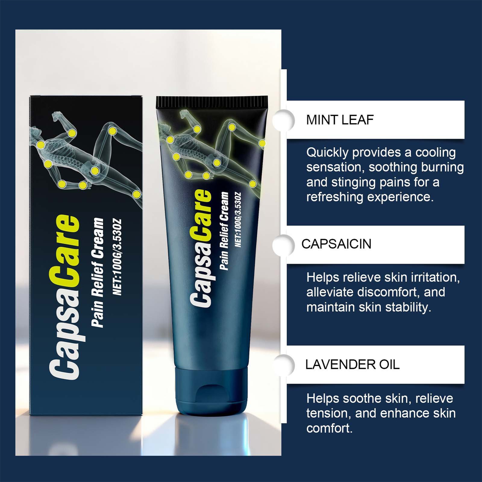 Premium Updated Capsa Care Neuropathy Pain Lotion – Soothing Nerve Massage Re…