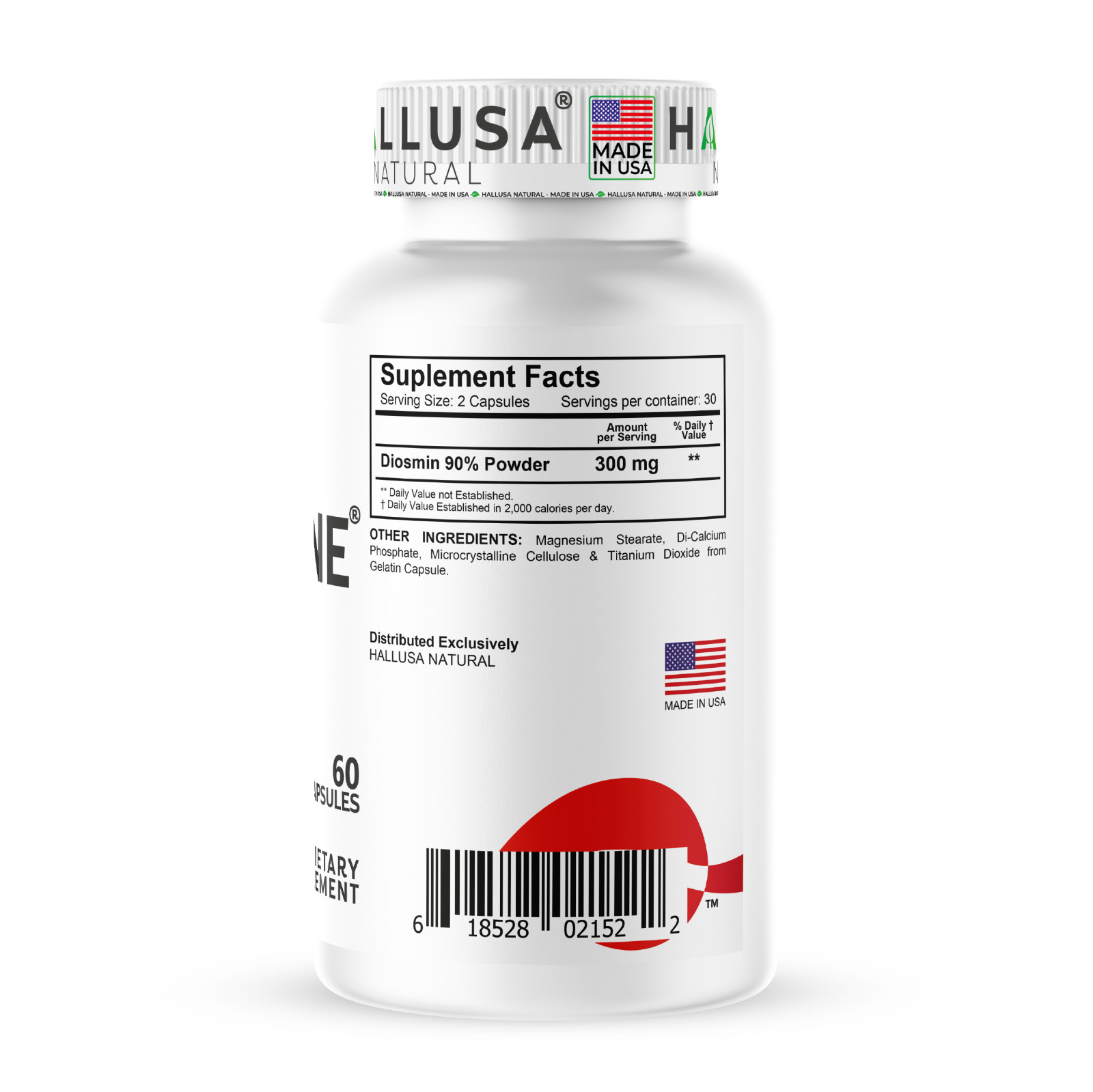 HALLOSMINE 300 Mg – Vascular Health & Vein Support – Diosmin Circulation 60 Cap