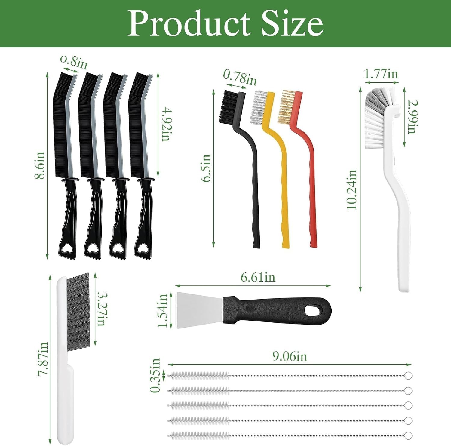 15-Piece Multifunctional Crevice Cleaning Brush Set for Home & Bathroom