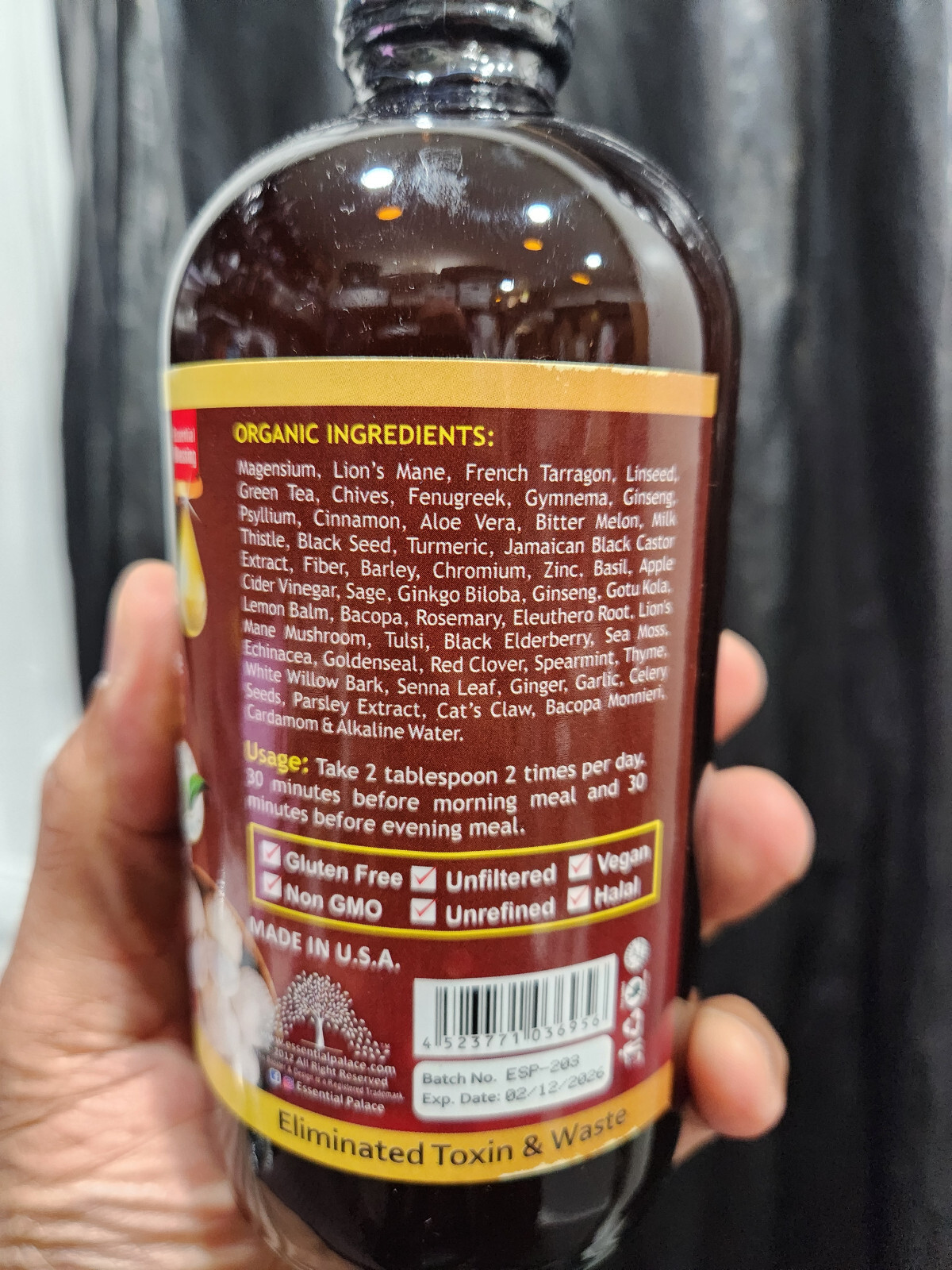 Fibroid & Lupus Botanical Balance Care Tonic By Essential Palace 5 in 1, 16 oz