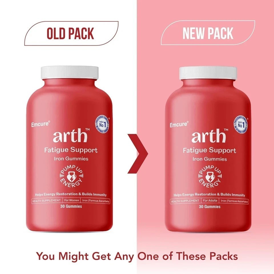 Arth Iron Gummies | Made in FDA Facilities | Ferrous Ascorbate & Folic Acid, 30N