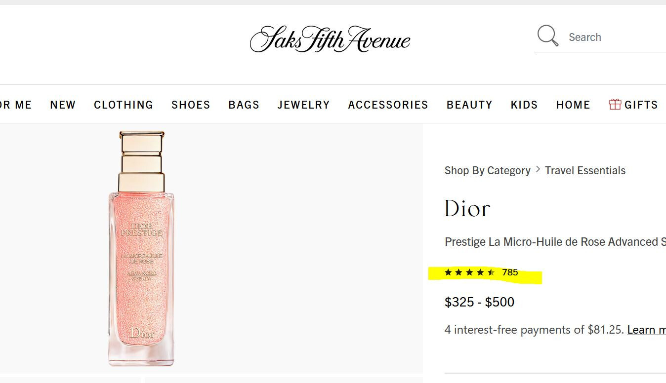 DIOR PRESTIGE LA MICRO-HUILE DE ROSE ADVANCED SERUM 1 oz