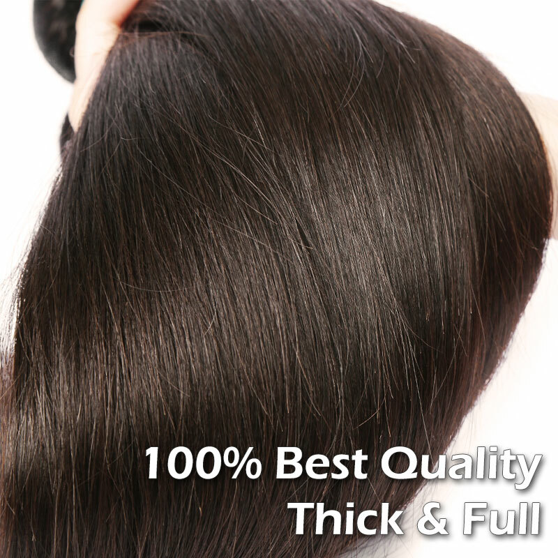 Thick Double Weft Seamless Clip In Real Remy Human Hair Extensions Full Head USA