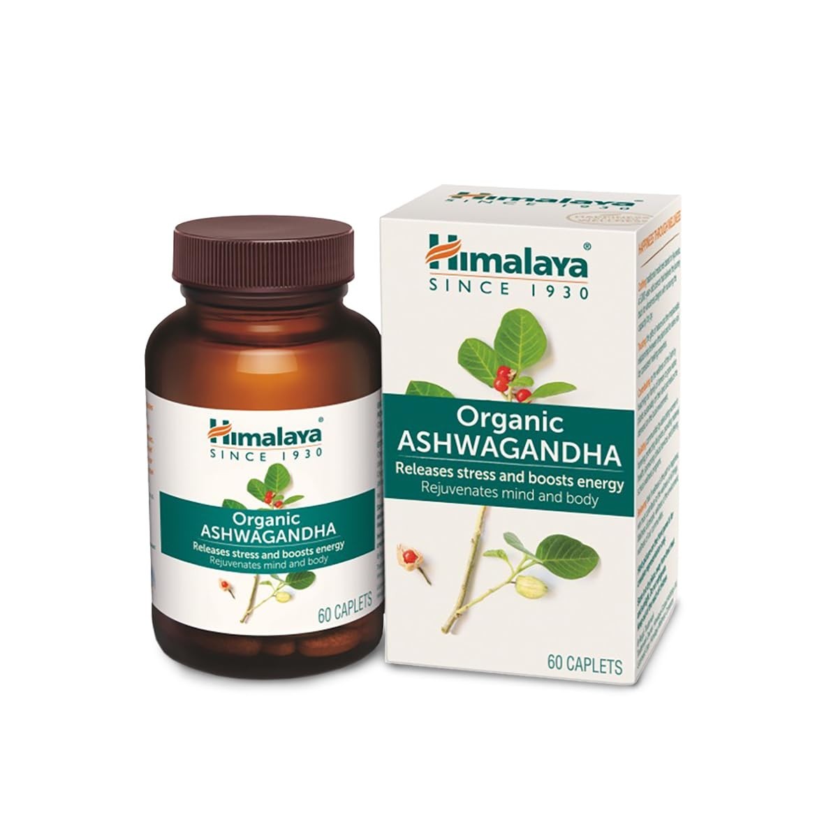 Himalaya Organic Ashwagandha & Gokshura 60 Caplets Each – For Daily Wellness