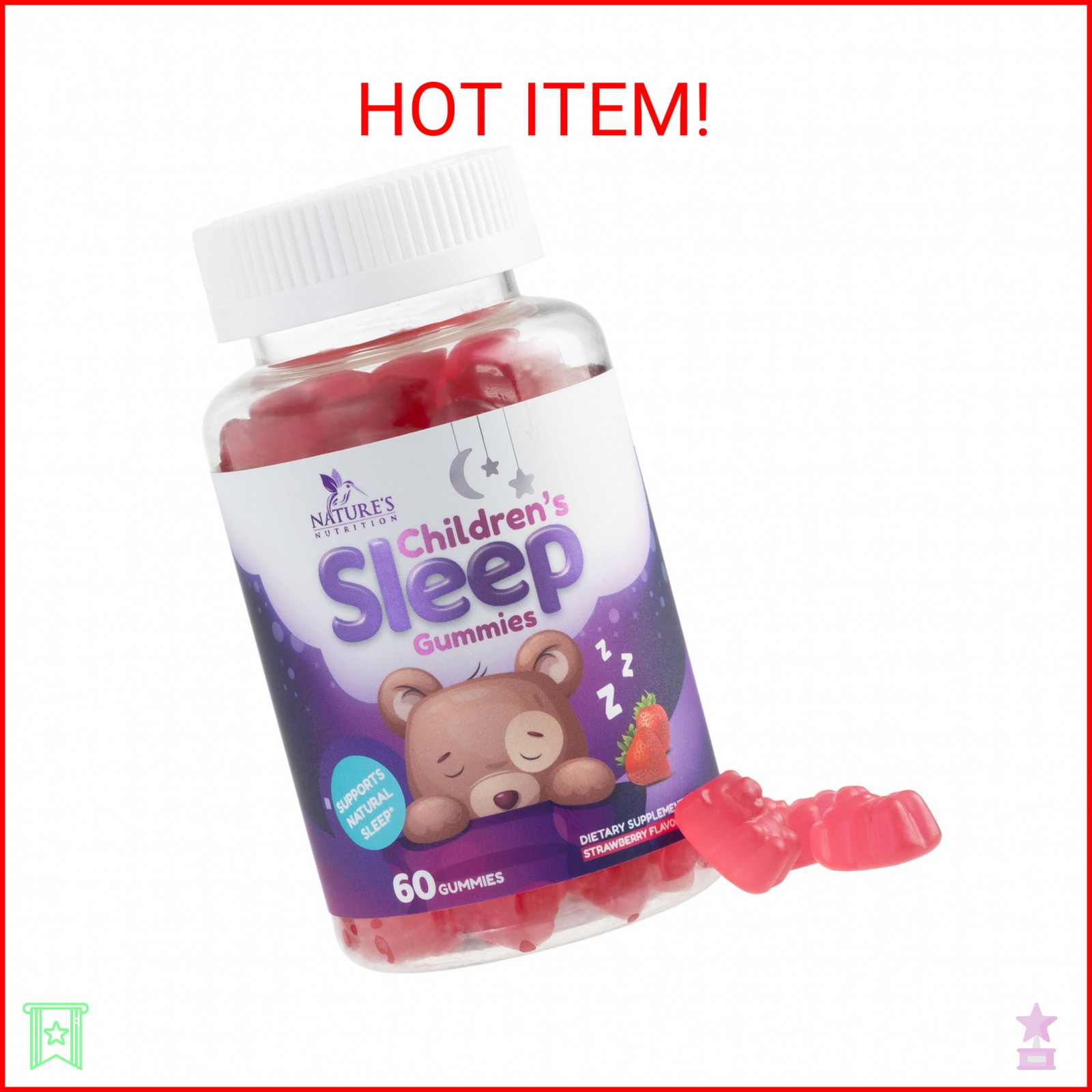 Kids Melatonin Gummies – 2mg Melatonin Per Serving – Children’s Melatonin Gummy