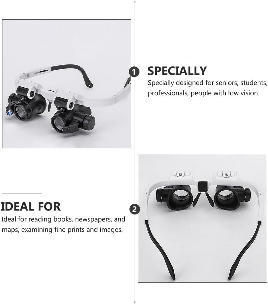 1Pc XXX Binocular LED Magnifying Headset Flexible Design for Precision Work for