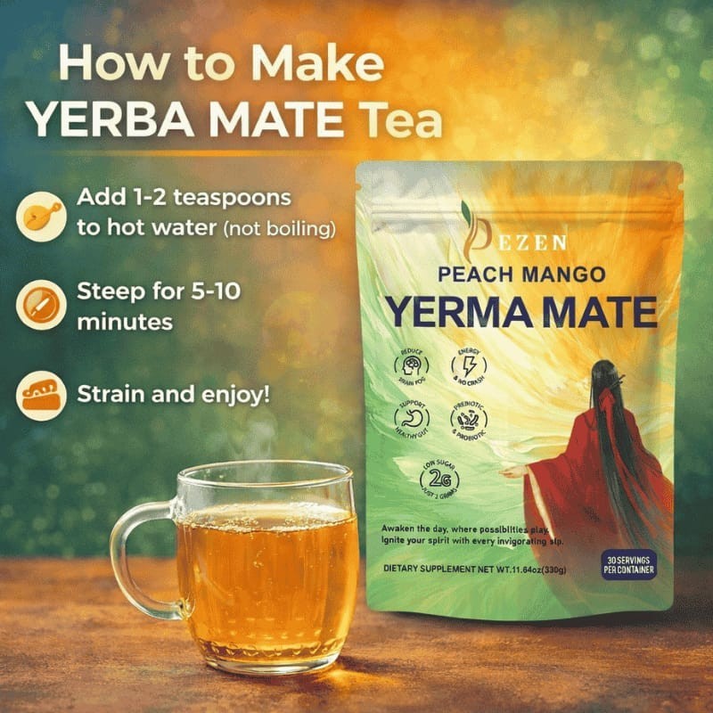 DEZEN Yerba Mate Tea & Calm Magnesium Powder | Combo Pack