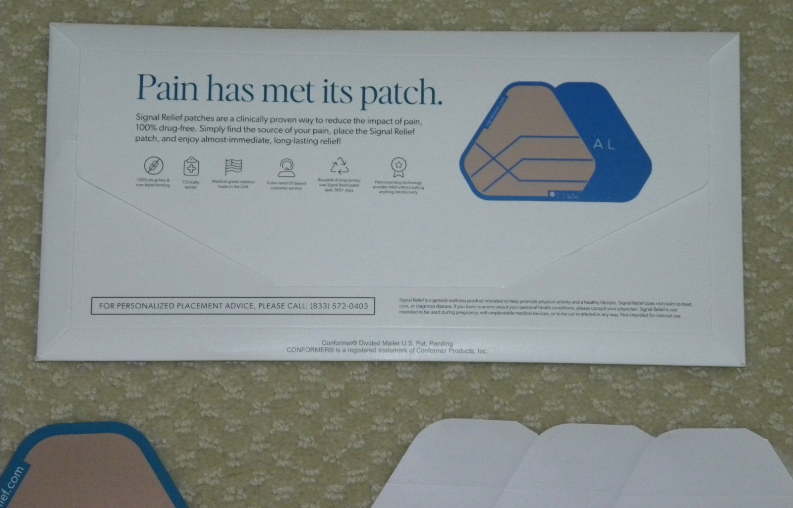 1 Pack SIGNAL RELIEF 4.5″ Kit 1 Reusable Patch 3 Adhesives NEW