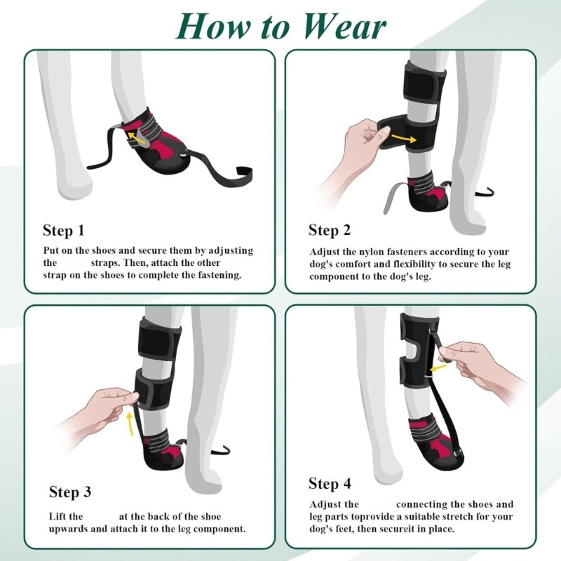 No Knuckling fit for Brace Boot Dog Dragging Paws 1/2Pieces Dog Shoes