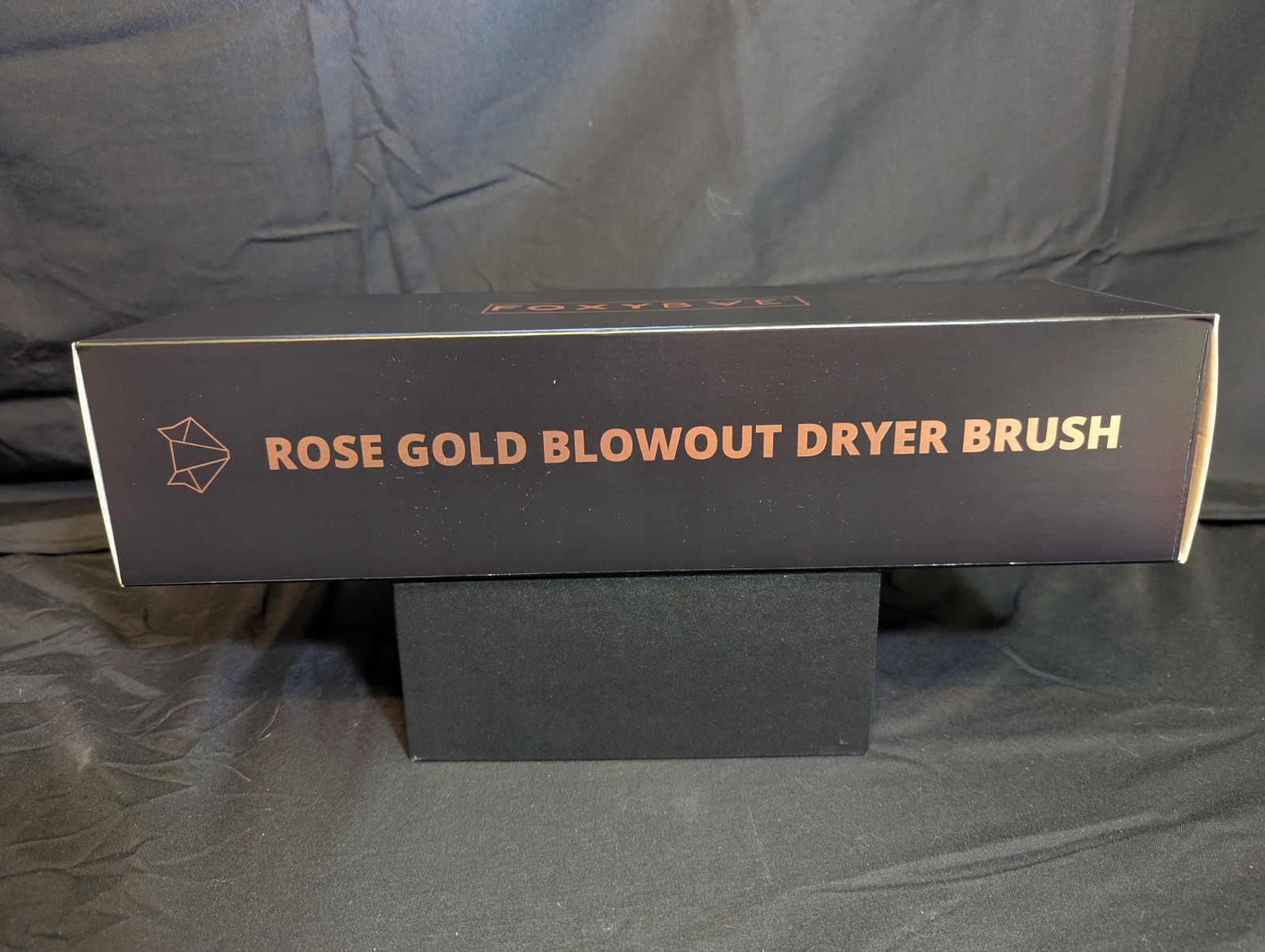 FoxyBae Rose Gold Blowout Dryer Brush 3in 950W 385°F 3 Heat/Speed Black