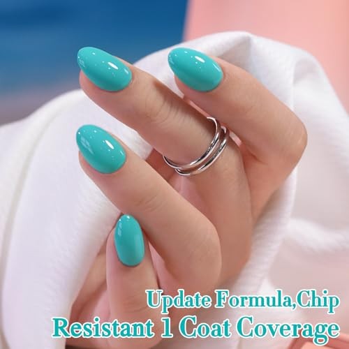 0.5 Oz Gel Nail Polish Neutral Natural Same Color Same Bottle Translucent Teal
