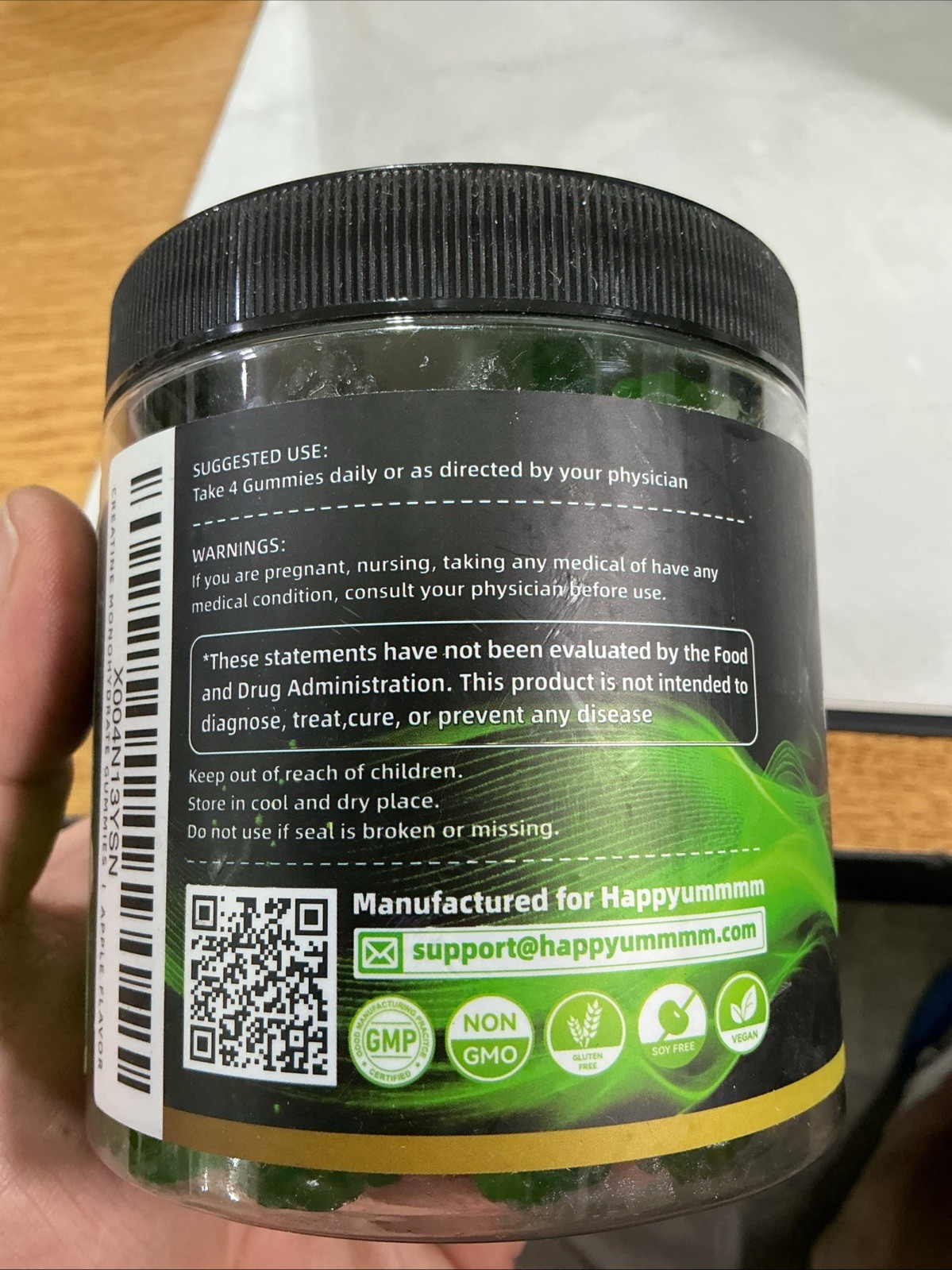 Creatine Monohydrate Gummies (2 PACK) 120ct Apple 5000mg Per Serving