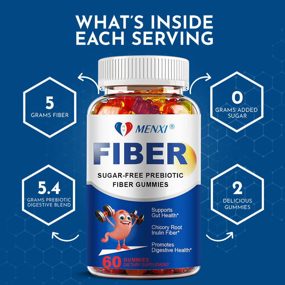 2Packs Fiber Gummies 5000mg Per Serving Natural Supplement, Healthy Digestion