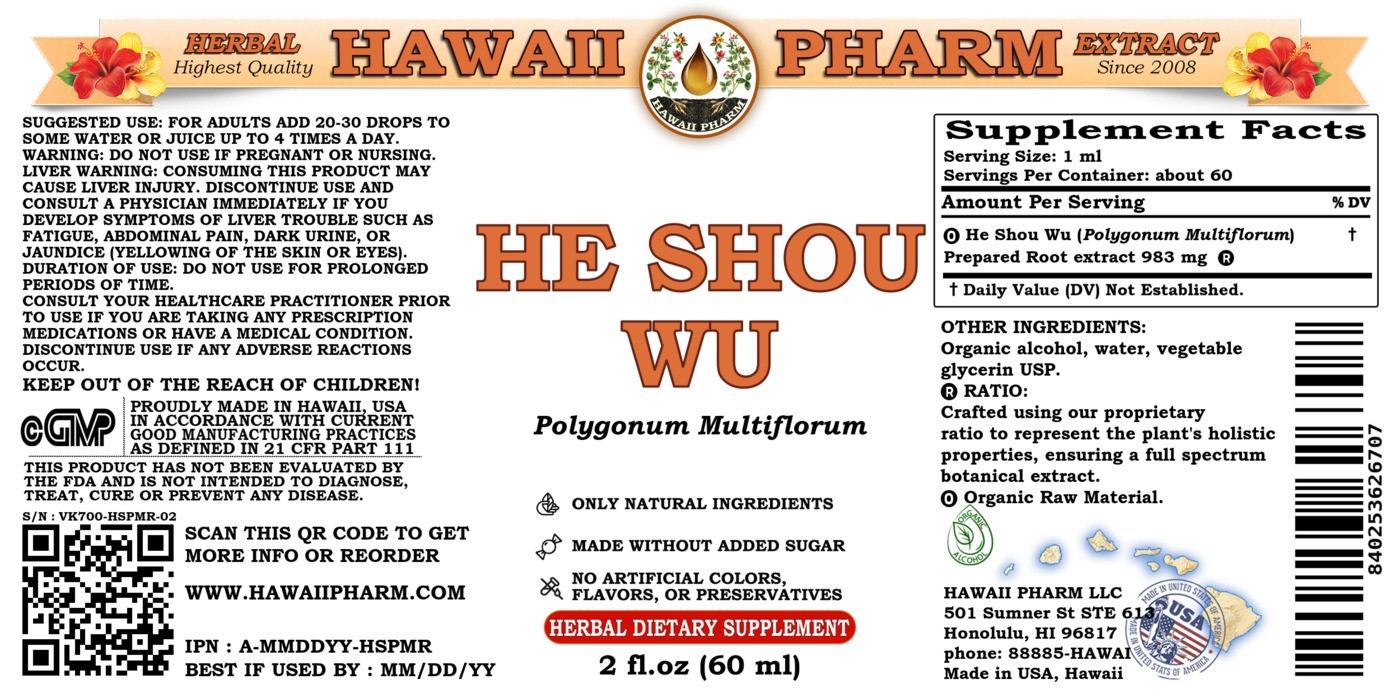 He Shou Wu Liquid Extract, He Shou Wu, Fo Ti (Polygonum Multiflorum) Prepared Ro