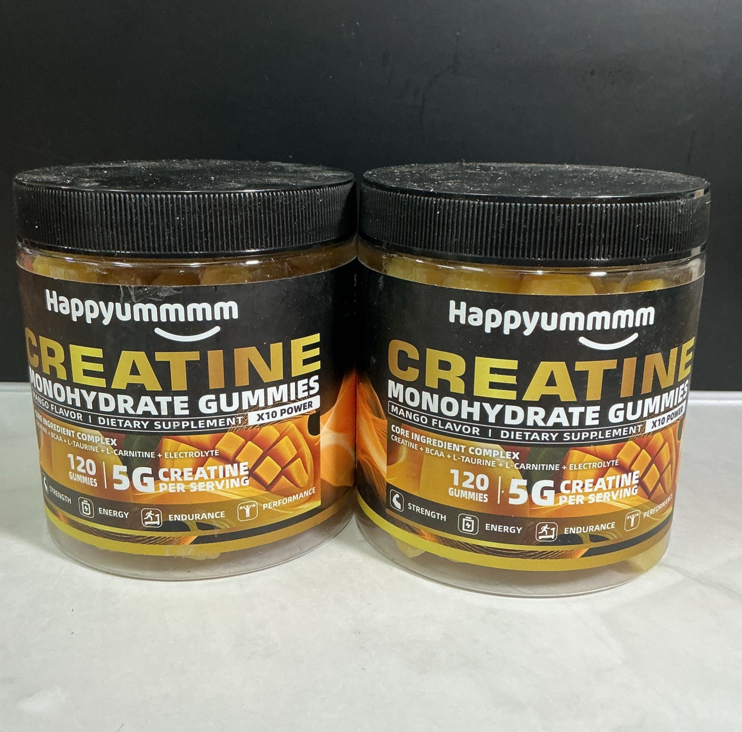 Creatine Monohydrate Gummies (2 PACK) 120ct Mango 5000mg Per Serving
