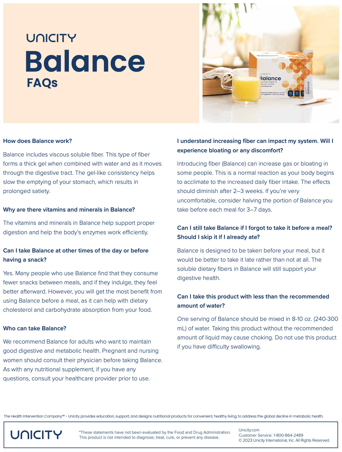 Unicity Balance Orange Box of 30 Sachets – Exp 07/2026