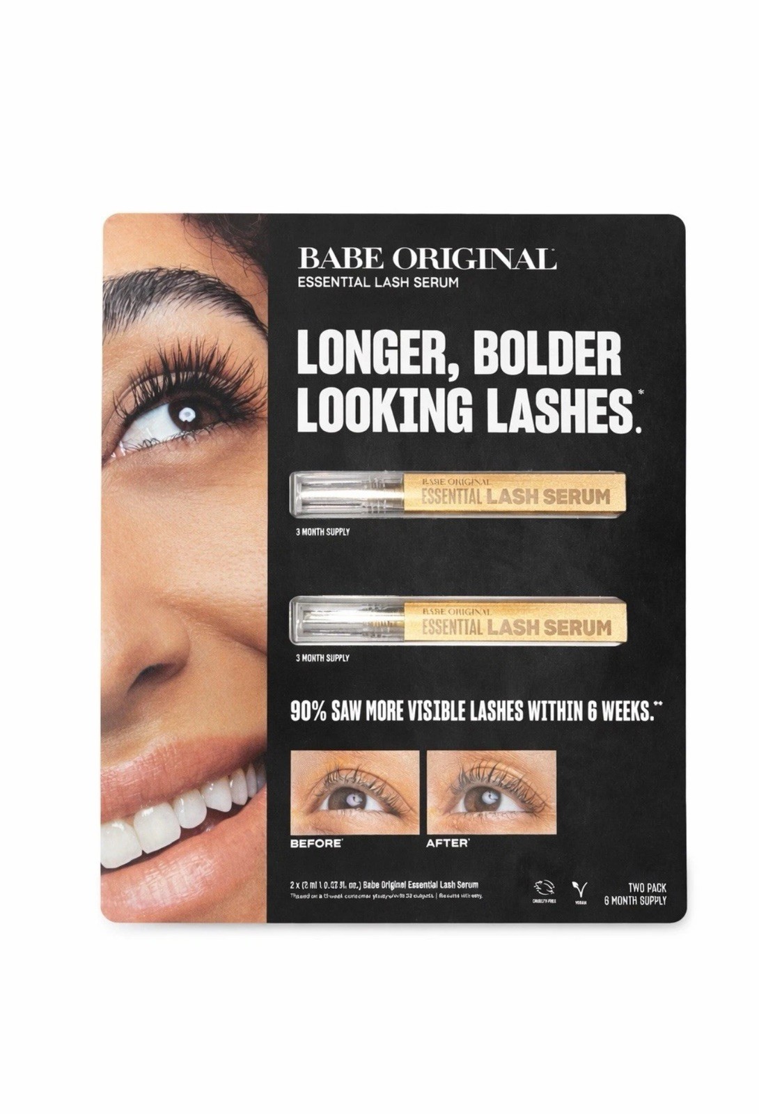 New BABE ORIGINAL Essential Eyelash serum 0.07 fl oz/2ml 6Month Supply AUTHENTIC