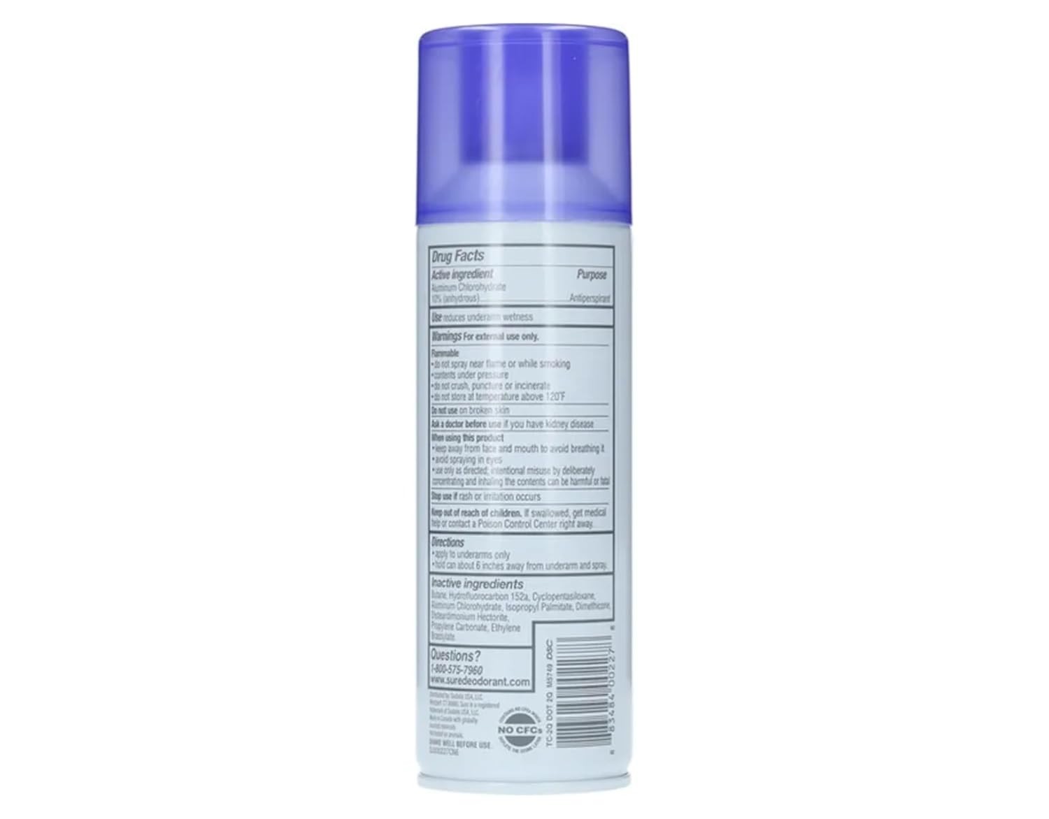 3 PACK SURE Unscented Aerosol Spray Anti-Perspirant Deodorant 6 oz. Last All Day