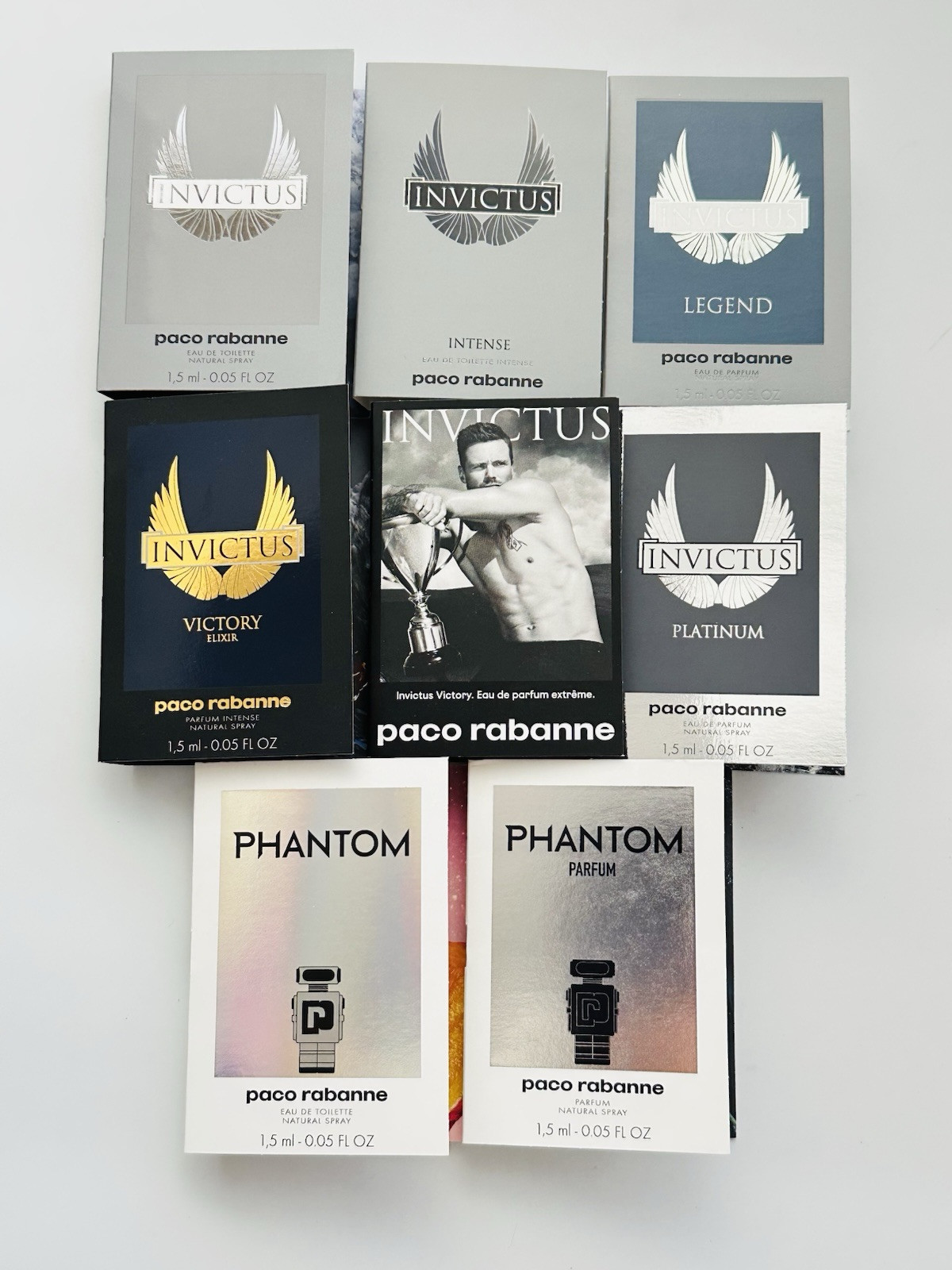Paco Rabanne Invictus & Phantom Collection For Men Sample Size (6pcs)