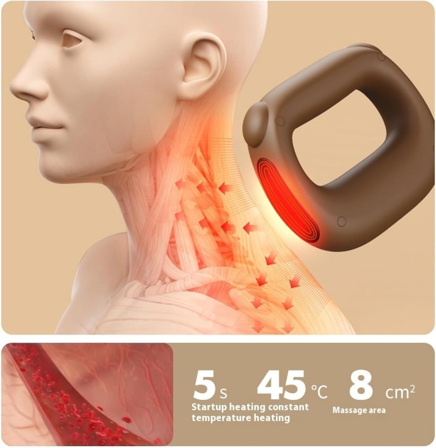 Versatile Heated Massage Gun for Fatigue Relief – Ideal for Athletes & Daily Use