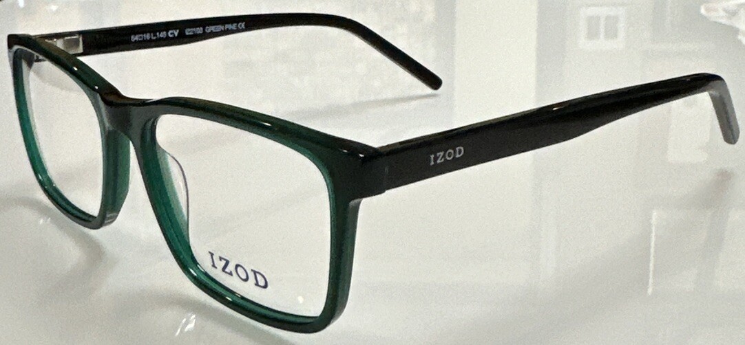 IZOD IZ 2103 GREEN PINE BLACK FLEX HINGE MEN’S EYEGLASSES FRAME 54/16/145