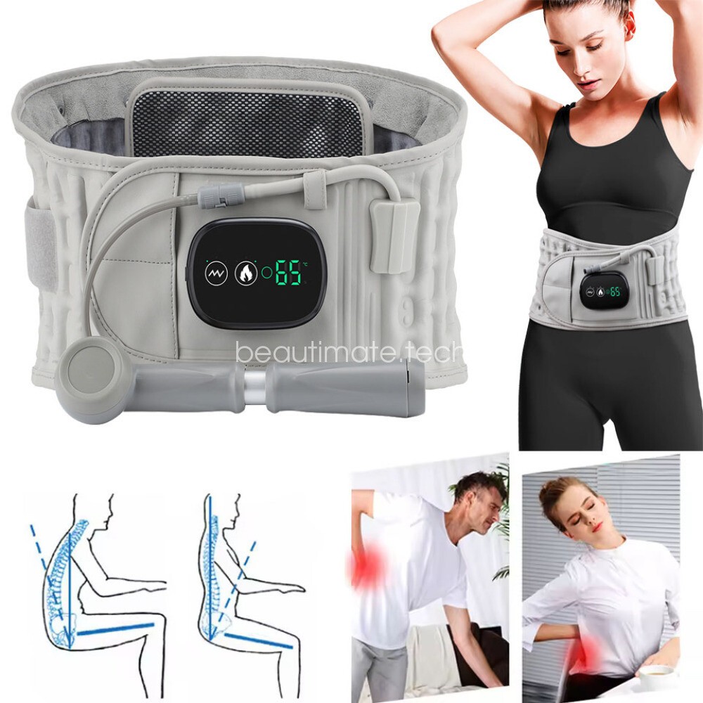 Heating Vibration Waist Belt Red Light Massager Lower Back Pain Relief Daily Use