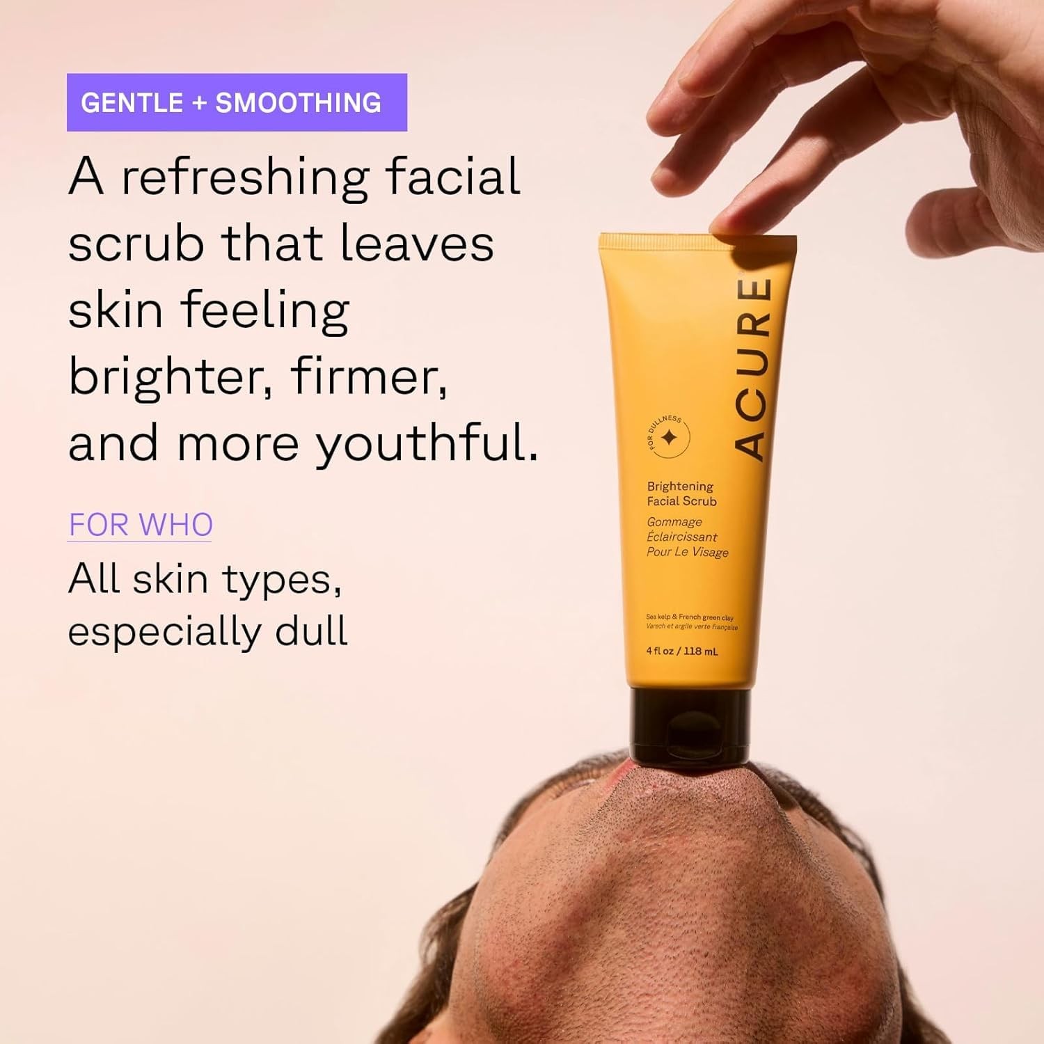 Acure Brightening Facial Scrub – Exfoliating 4 Fl Oz (Pack of 2), No Color
