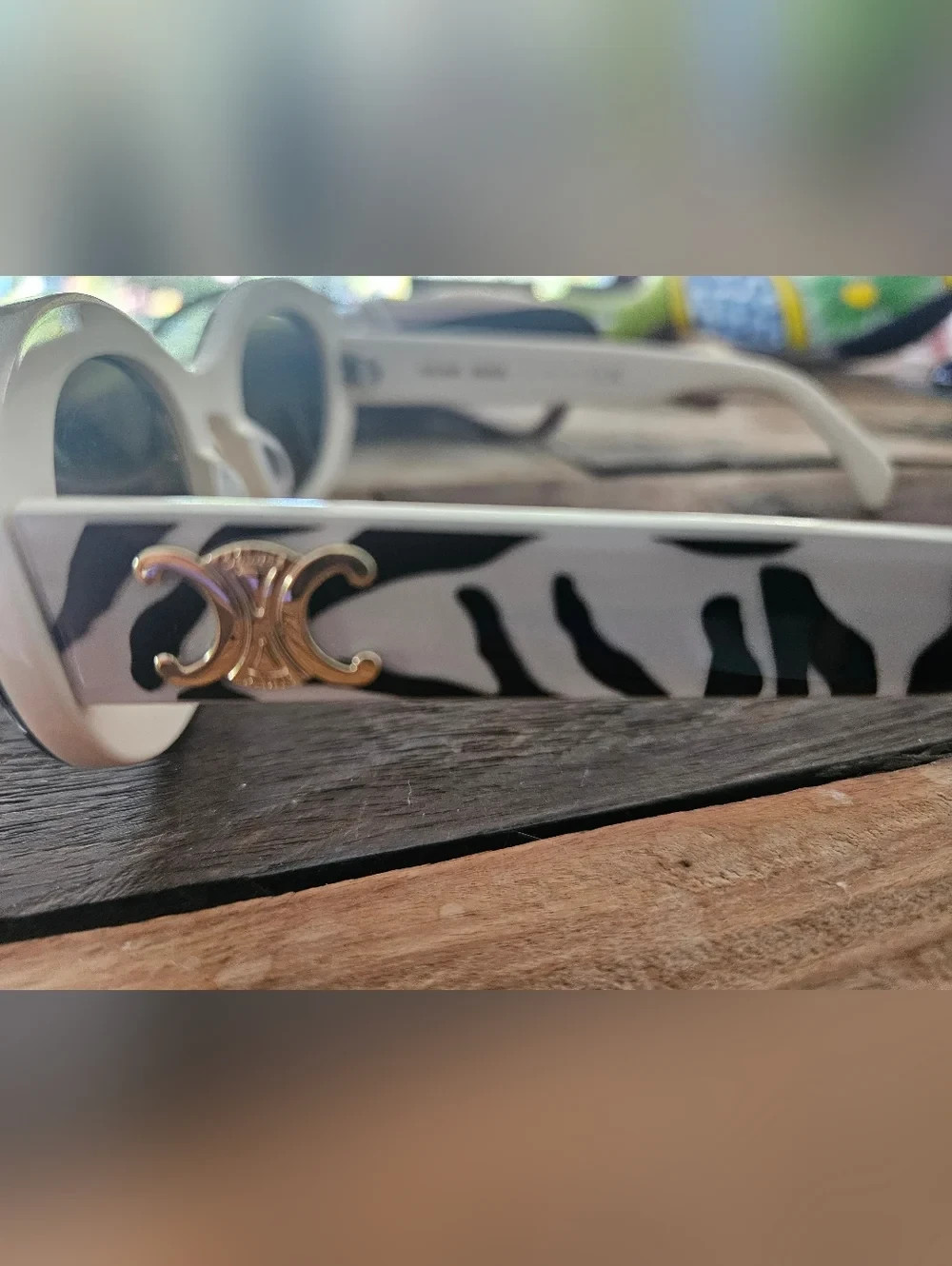Celine ZEBRA Eyeglass with Gold Logo & Case