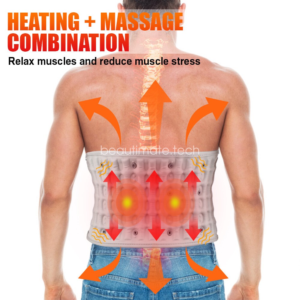 Heating Vibration Waist Belt Red Light Massager Lower Back Pain Relief Daily Use