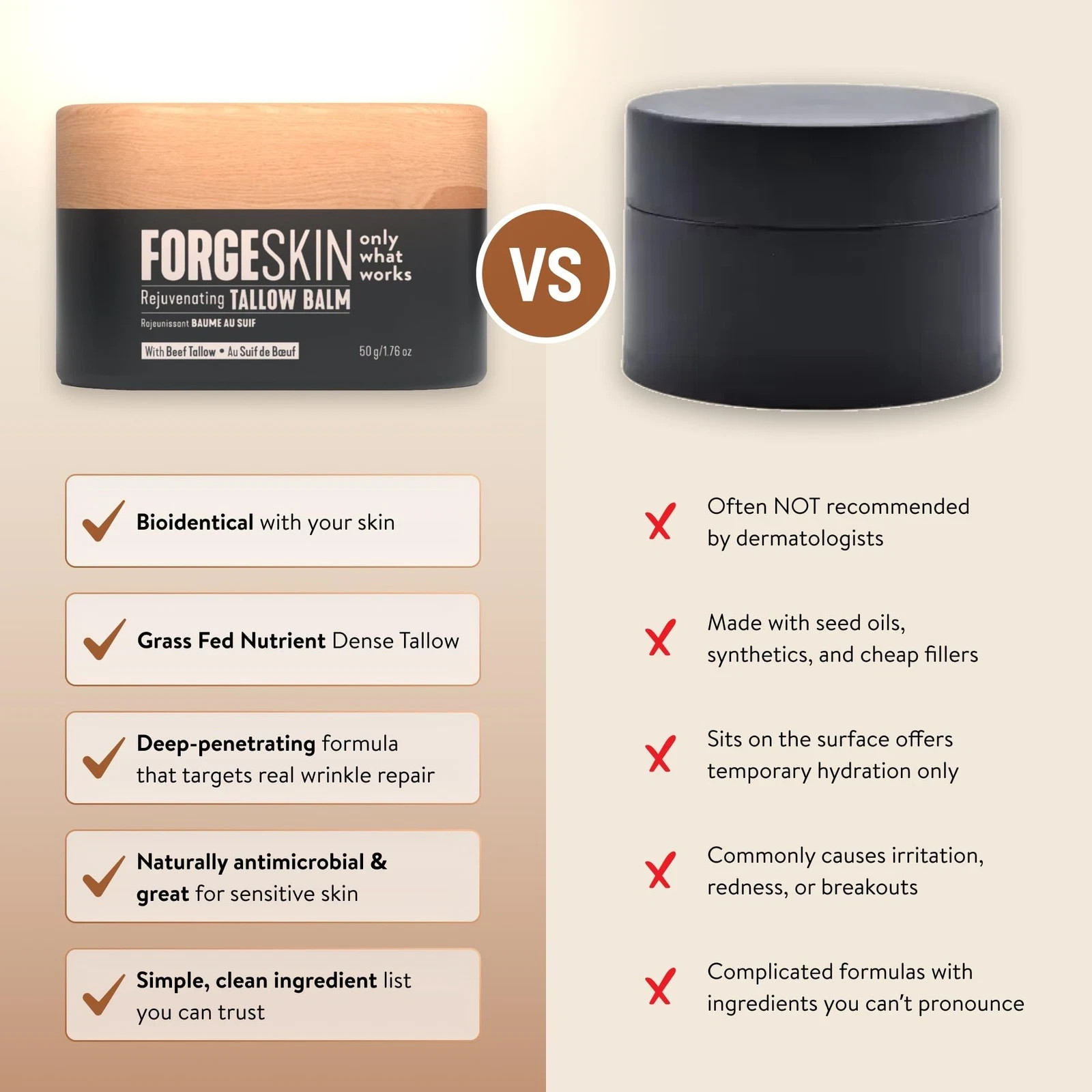 Forge Skin Men’s Face Cream Beef Tallow Face Balm New Version FREE Same Day Ship