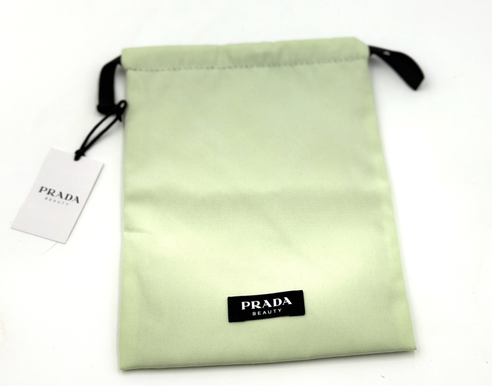 Prada Beauty Reversible Drawstring Makeup Bag Pouch ~ Light Green / Black
