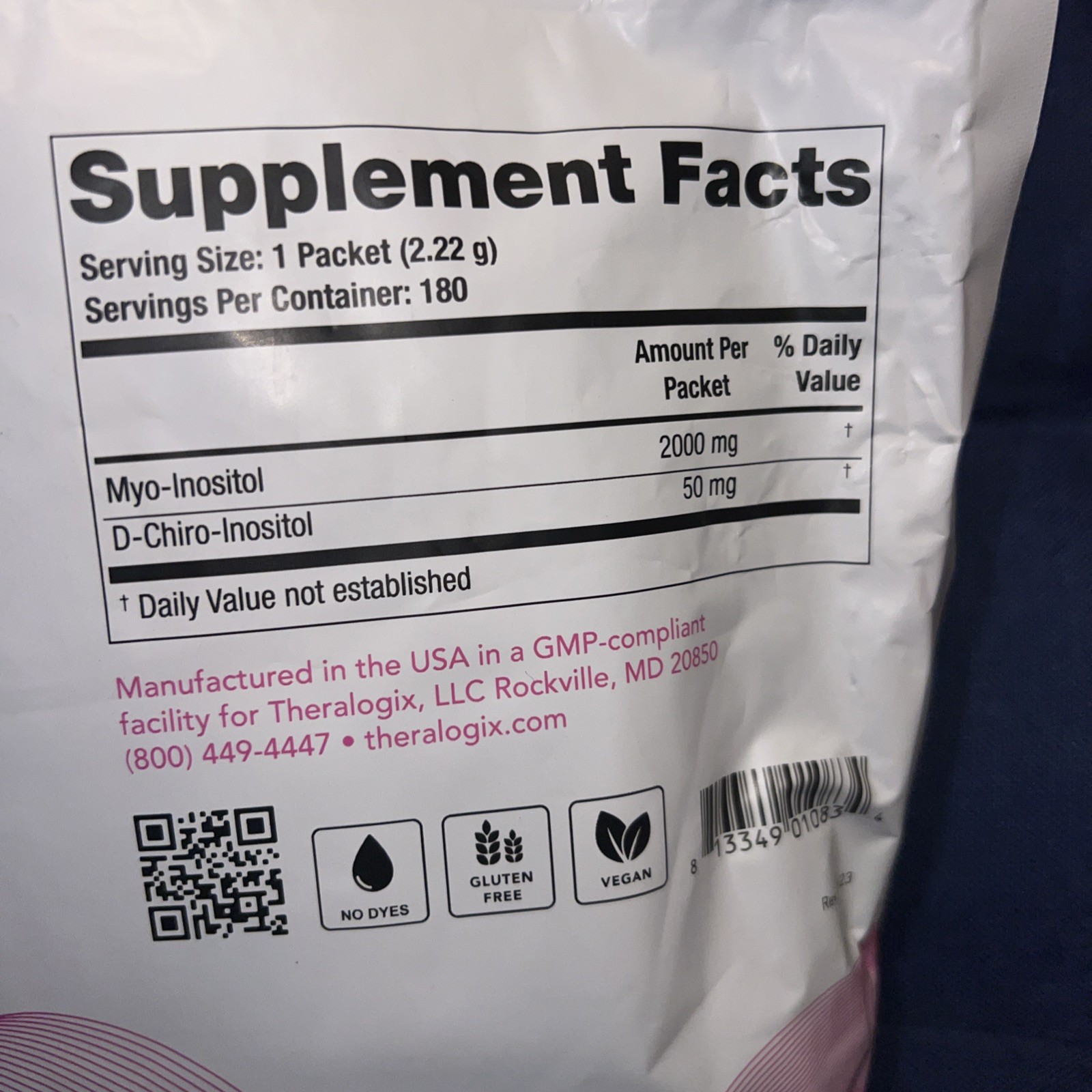 Theralogix Ovasitol Inositol Powder 140 Loose Packets Expires 12/2027 40:1